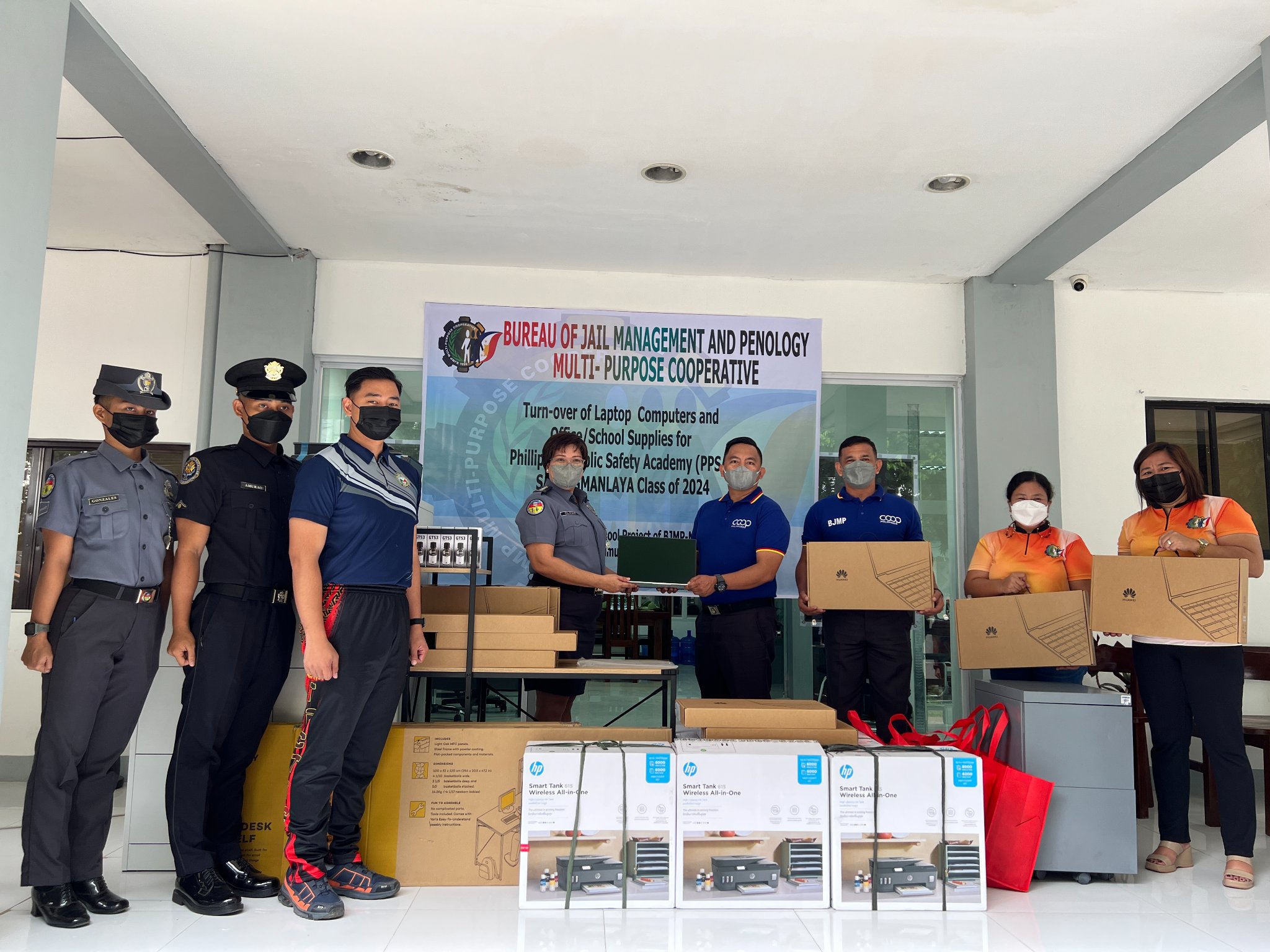 Bureau of Jail Management and Penology Multi-Purpose Cooperative (BJMP-MPC) donated Laptop Computers and Office/School Supplies for the PPSA Sandigmanlaya Class of 2024.